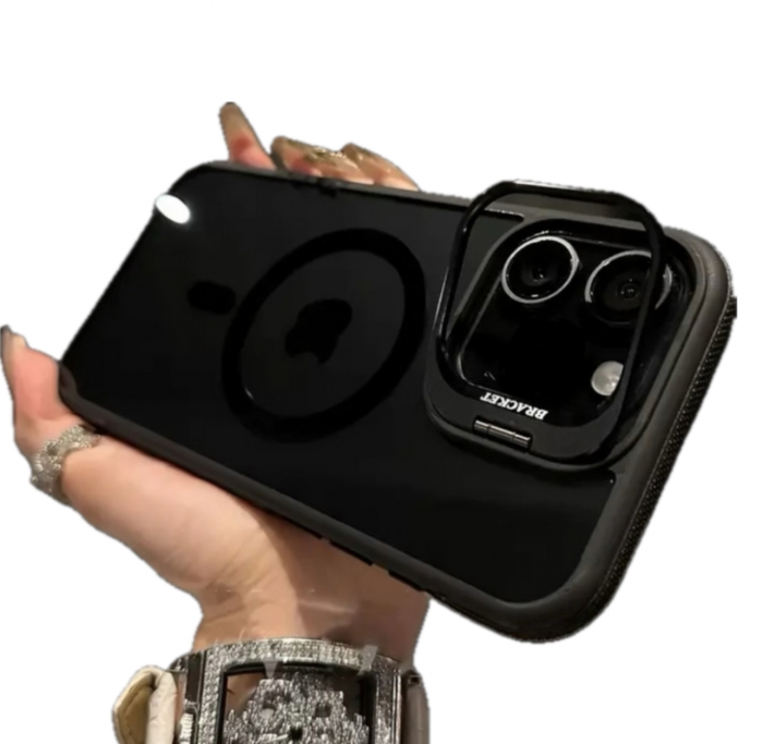 Coque IPhone MagSafe - Silicone + Support Lentille - Compatible 11 à 16 Pro
