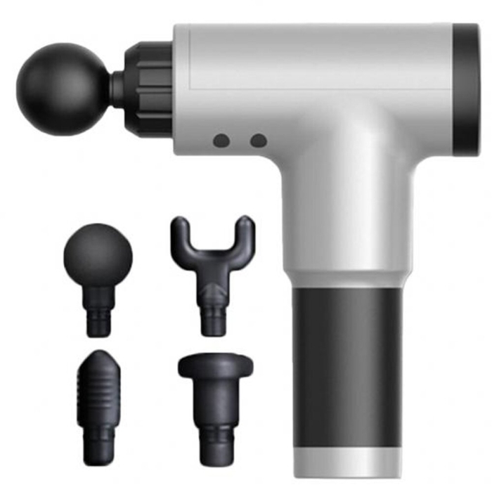 Pistolet De Massage Musculaire Profond 4 Têtes - Percussion, 3 Vitesses, Noir - Neuf