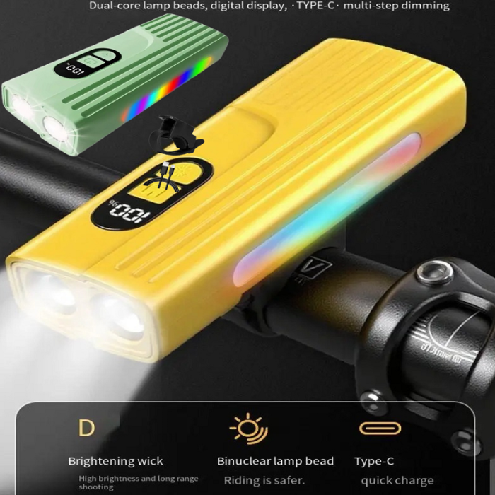 Lampe De Vélo LED Haute Luminosité, IPX6 étanche, Phare VTT Aluminium