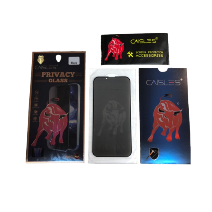 Protection écran Verre Trempé Anti-espion + Protection Caméra Pour IPhone 11 à 14 Pro Max - Noir Mat - Garantie 1 An