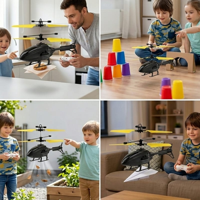 Generic Mini Hélicoptère Télécommandé Rechargeable - Drone RC Antichoc Pour Enfants Vol Facile Lumieres Led Jouet Aerien Amusant 67392705
