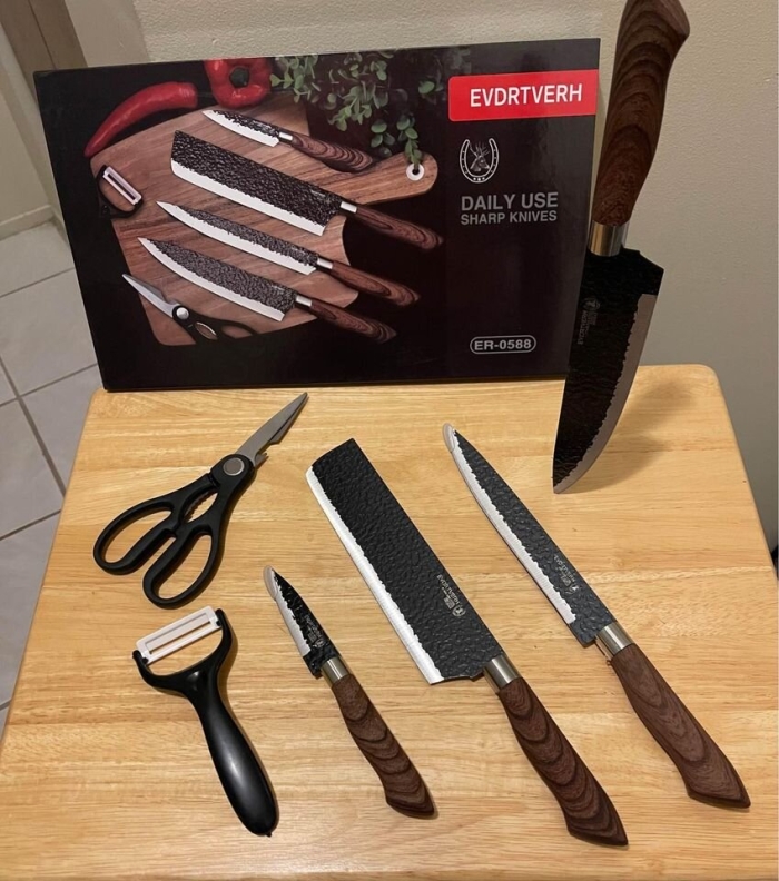 Set De Couteaux De Cuisine Manelord 6 Pièces Avec Bloc - Professionnel