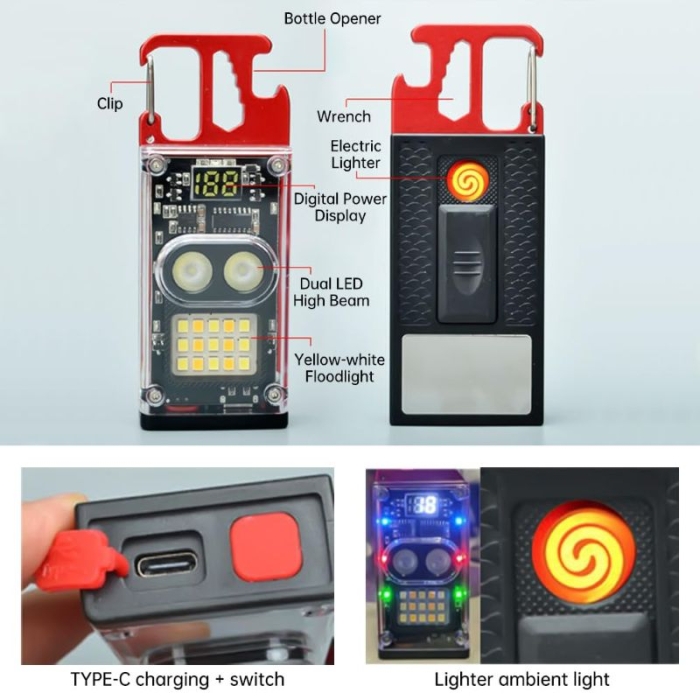 elfbar nachfüll pod läuft aus Porte-clés lampe LED multifonction Torche et Allume cigarette Rouge