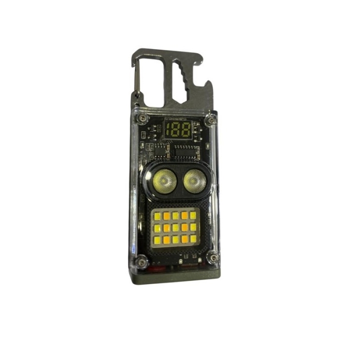 Porte-clés lampe LED multifonction Torche et Allume cigarette Vert