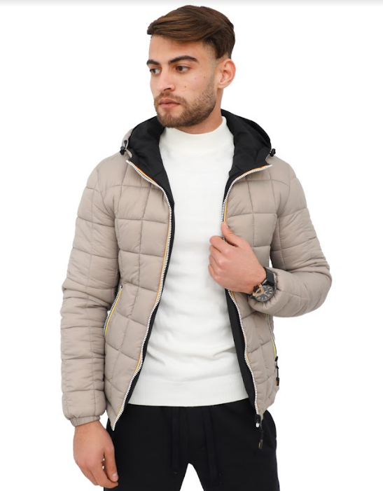 Blouson reversible Pour Homme Beige Noir