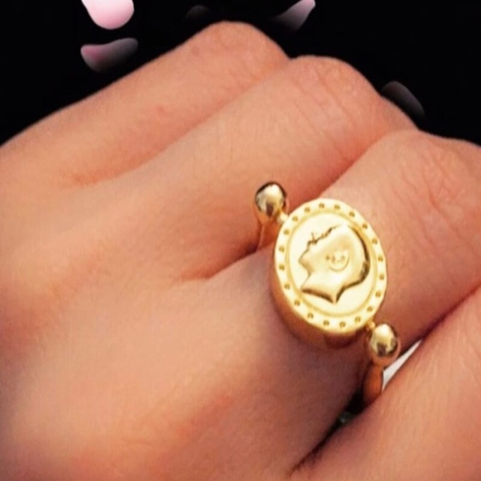 Bague en plaqué or motif Lira traditionnelle