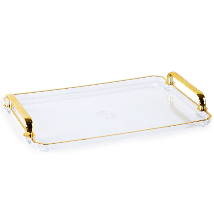 Plateau En Bambou Naturel Avec Poignées Argent | 40 X 25 Cm, Design Minimaliste | Pour Service Apéritif, Déco Accessoire Décoration Naturelle