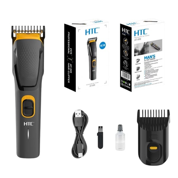 Tondeuse Professionnelle Rechargeable USB Conqer - Écran LCD, Pour Barbe, Corps & Cheveux - Dorée