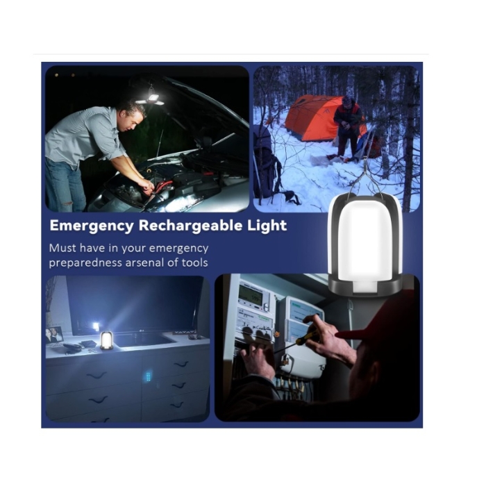 Lampe solaire de camping rechargeable par USB portable LED éclairage d