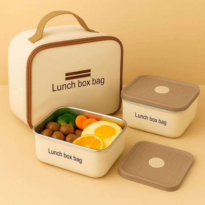 Boîte à Lunch Isotherme en Acier Inoxydable Contenants Avec Sac