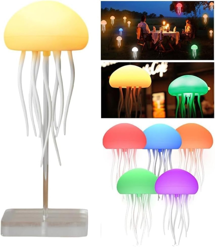 WJnflQN Veilleuse LED méduse, lampe méduse,Lampe méduse avec capteur
