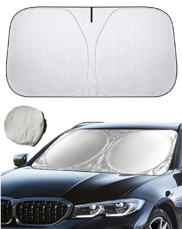Pare-soleil Voiture SHAOHAO Pour Citroën C3 / C3 Aircross 2017-2024 - Protection UV Et Chaleur - Tissu Argenté