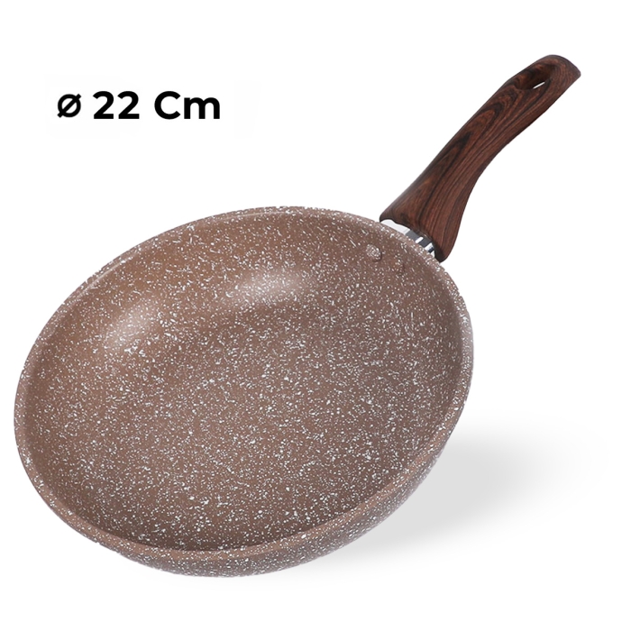 Casserole Alu Forgé 18 Cm Avec Revêtement Pierre Antiadhésif - Compatible Induction - Hauteur 7,5 Cm