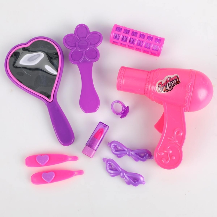 Sèche-Cheveux Jouet Pour Enfants - Simulation Réaliste - Alimentation Piles - Rose - 13cm