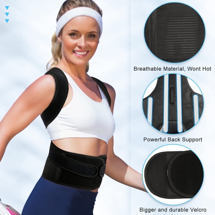 Ceinture Correcteur De Posture Dos Unisexe Noir