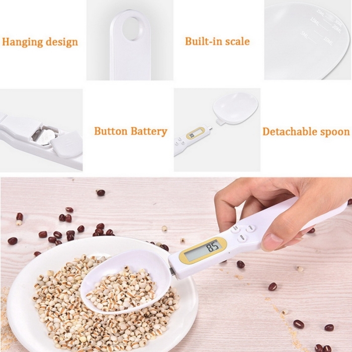 IPEA Balance à Cuillère Numérique 500g - Précision 0,1g - Doseur Cuisine Pour Petites Quantités