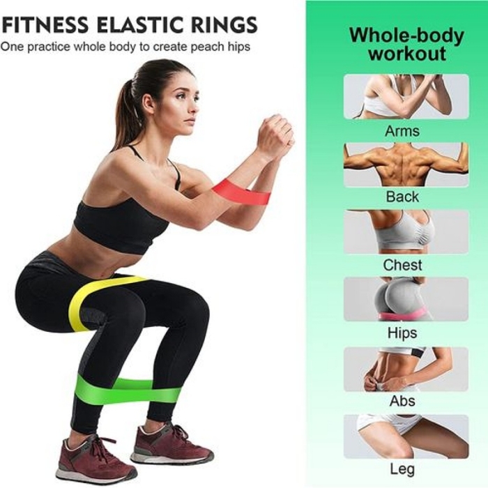 élastique Musculation Set De 5 Bandes De Résistance En Latex - Différents Niveaux De Force - Pour Fitness à La Maison Accessoire Gym Portable Léger