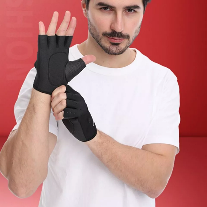 Dragonne de Levage de Poids Main D'EntraîNement Gants de Soutien de Poignet pour le Fitness(M