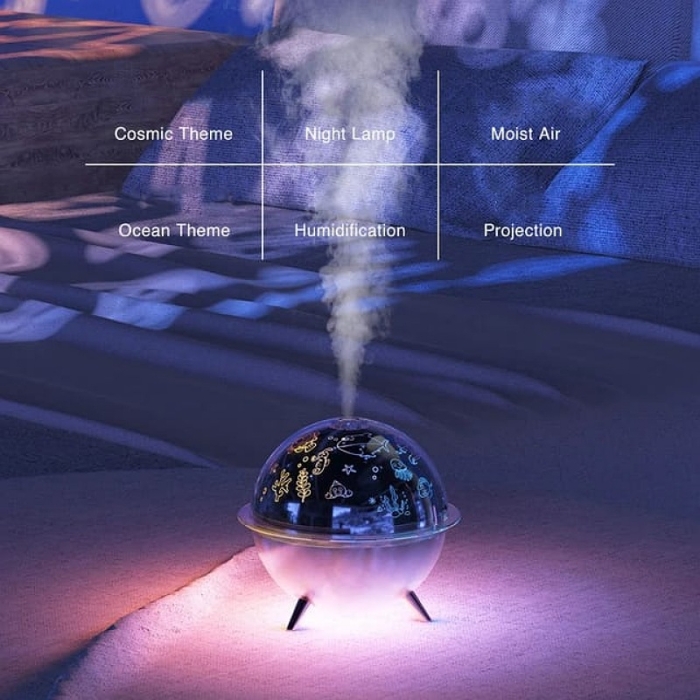Humidificateur D'air Lumière D'astronomie Spatiale 2en1