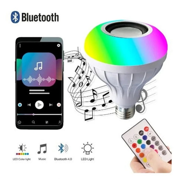 Ampoule LED Musicale Haofy Bluetooth E26/E27 Avec Haut-Parleur RGB, Port USB Et Télécommande - Idéale Pour Fêtes, Maison, Halloween Et Noël