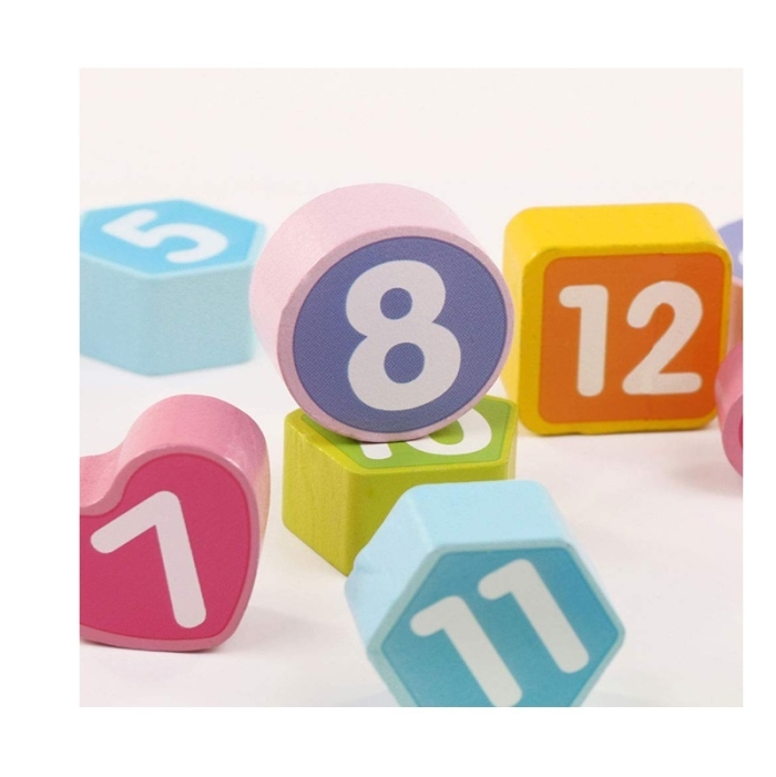 Naroote Modèle D'horloge à Chiffres en Bois, Jouet éducatif pour Enfants, Jouet D'horloge d'apprentissage pour Enfants, d'apprentissage D'interaction Parent-Enfant pour de Plus de 3 Ans