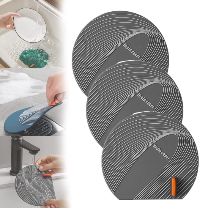 Bouchons De Vidange Silicone Anti-Odeur UKOFEW - Lot De 4 Pour Évier Cuisine/Salle De Bain 15x15 Cm