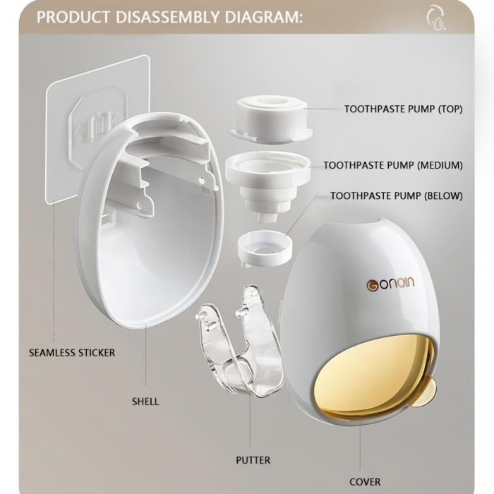 Distributeur Automatique De Dentifrice Wekity - Électrique, Mural, étanche, Avec Stérilisation UV, Vert