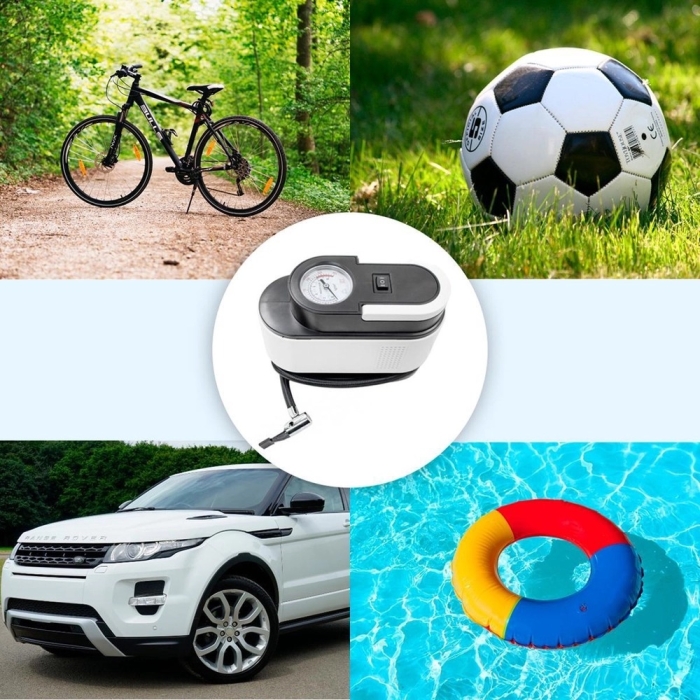 Compresseur à Air Portable 4 En 1 : Pompe Électrique Voiture Vélo Ballon + Aspirateur Puissant, Batterie 4000mAh, Écran LCD & Lumière LED