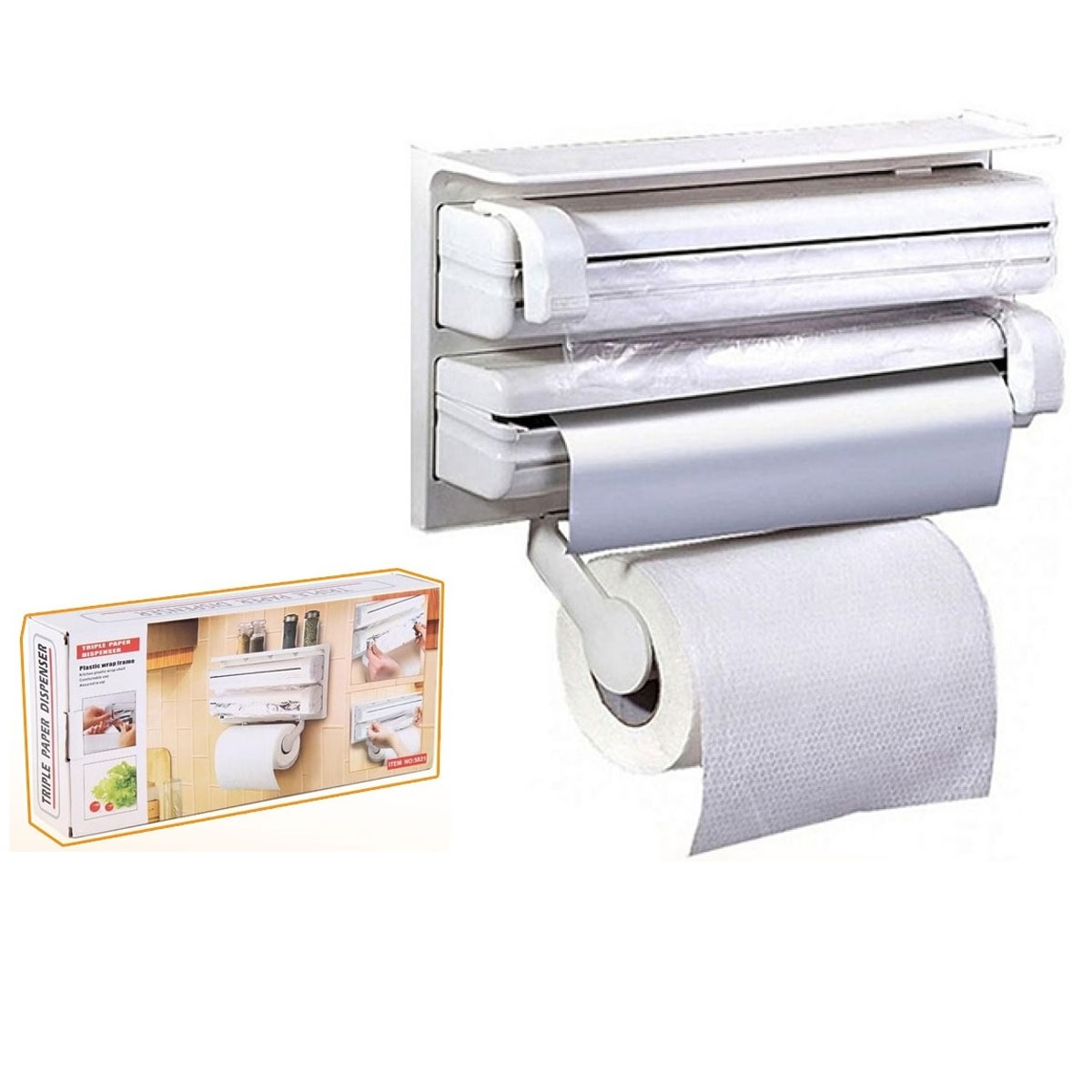 Slide #2 Distributeur de Papier 3 en 1 - Blanc