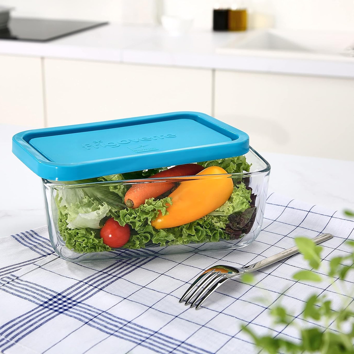 Frigoverre Boite à lunch en verre avec couvercle en plastique - Rectangulaire image 0