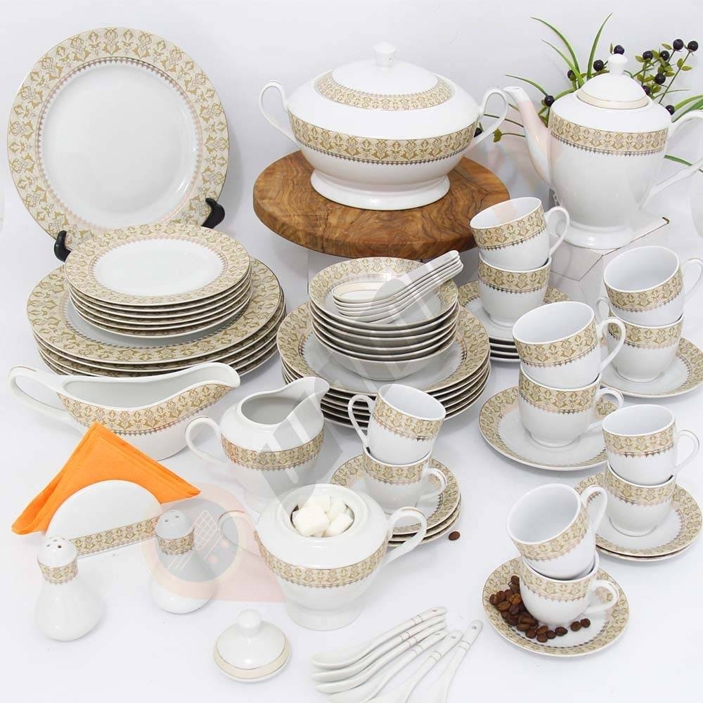 Service à table Porcelaine 72 pièces doré image 0