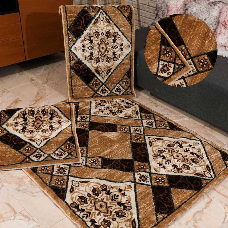 Set de tapis tour de lit pour chambre à coucher 3 pièces image 0