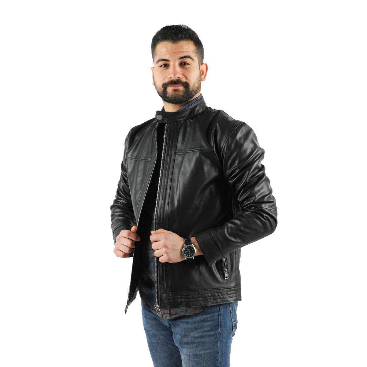 Veste simili cuir pour Homme- Noir prix tunisie