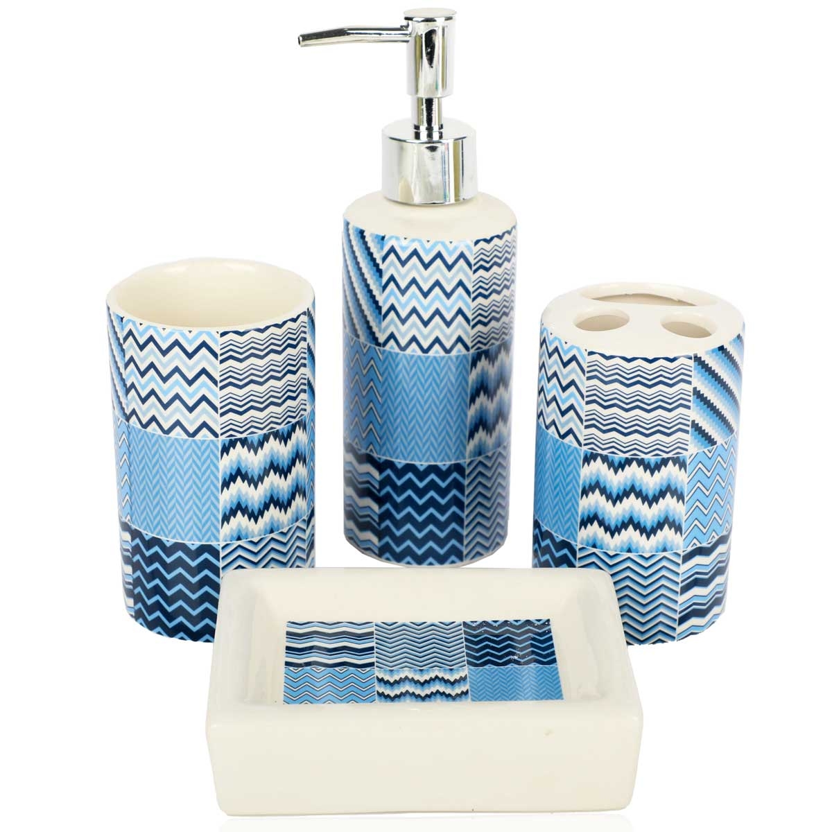 Slide #1 Set accessoires salle de bain en céramique- 4 pièces