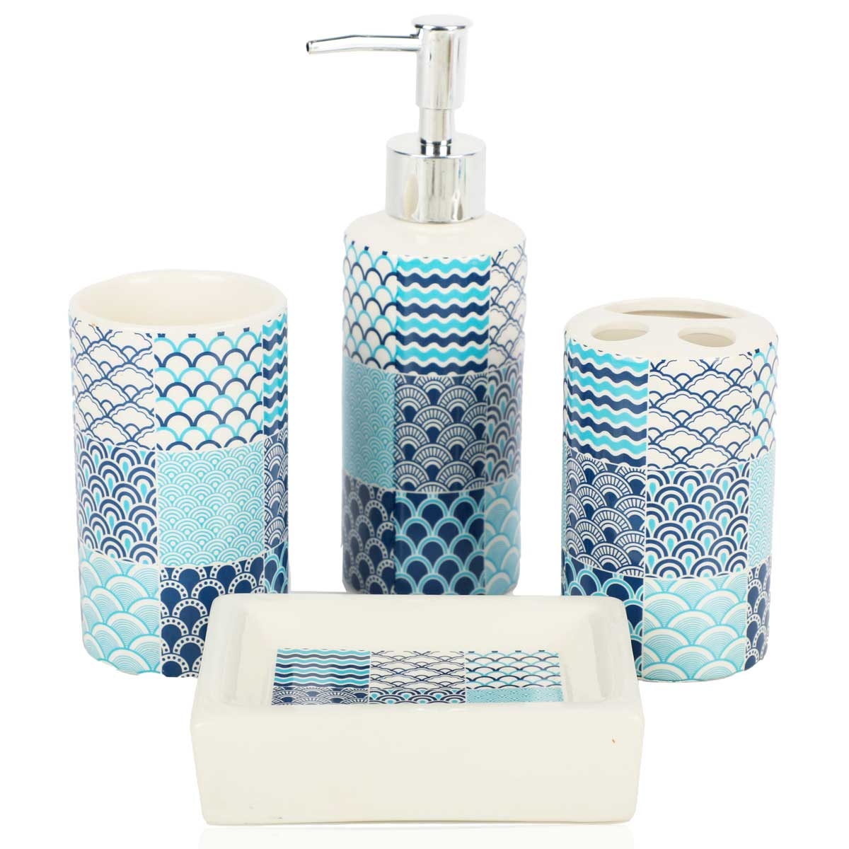 Set accessoires salle de bain en céramique- 4 pièces image 0