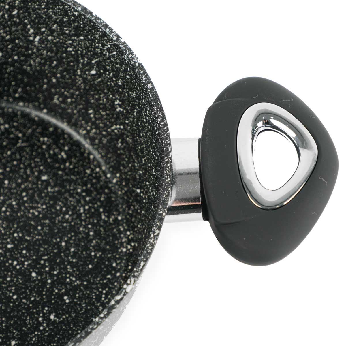 Slide  #4 Série 3 Casseroles en granite avec couvercles en Verre - Noir