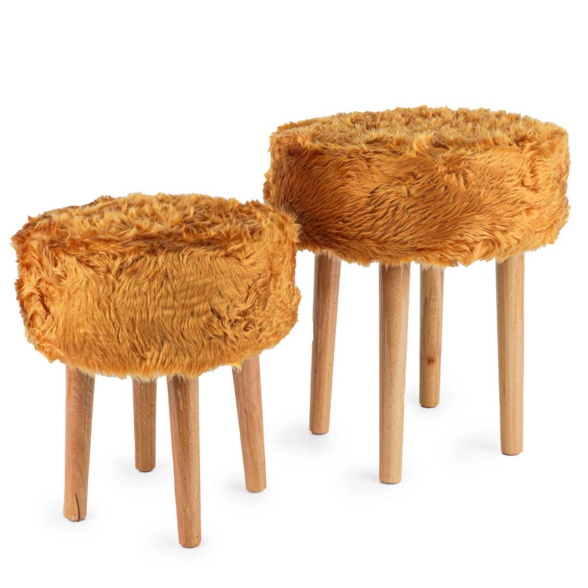 Pouf fourrure 2 pièces image 0