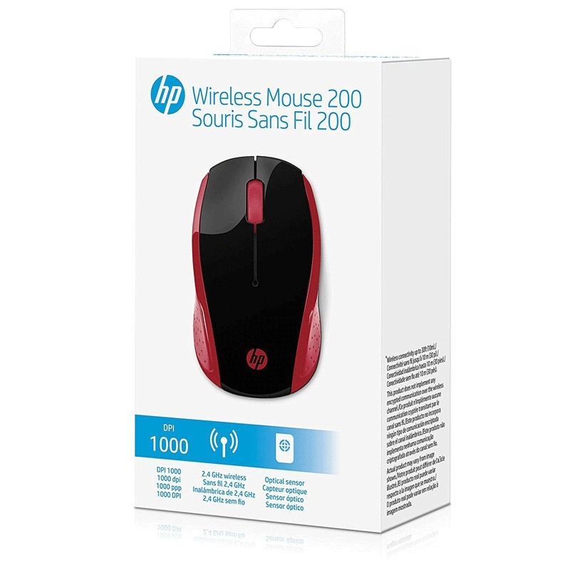 Slide  #1 Souris Optique HP sans Fil 200 - Rouge