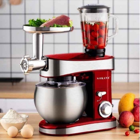 Robot de cuisine Sokany SC-213C 1200W bol en acier inoxydable de 6,5L & mélangeur 1,5L & hachoir