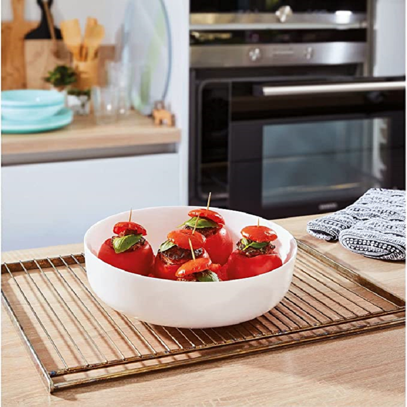 LUMINARC Diwali Servierplatte Oval - Weißes Hartglas 33x25cm