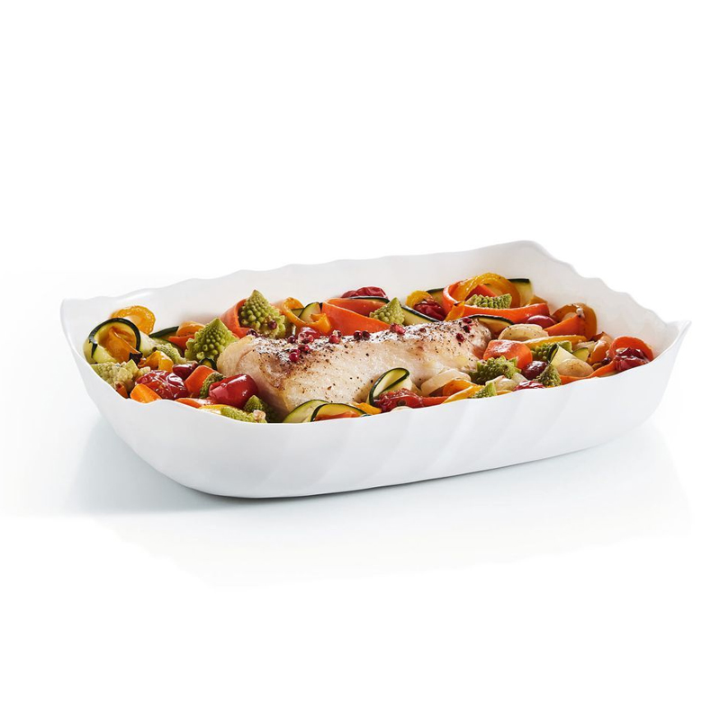 Plat Rectangulaire Luminarc Smart Cuisine 34x25cm - Verre Opale Résistant 250°C - Made In France