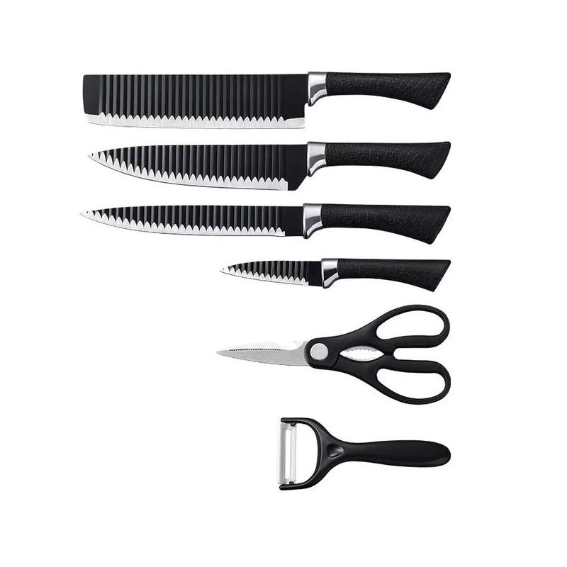 Set De 6 Couteaux De Cuisine Professionnels En Acier Inoxydable Avec Bloc Bois - D.Perlla