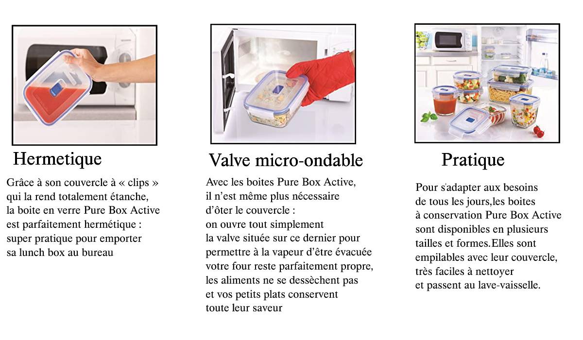 Boîte 122cl + couvert lunch PURE BOX ACTIVE