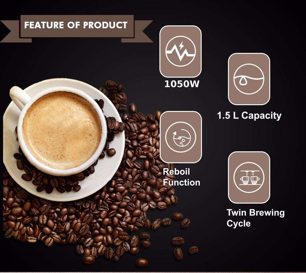 Machine à café expresso cappuccino latte 1050W 1.5L Florence pour 314 dt