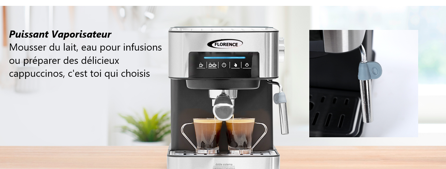Machine à café expresso cappuccino 1.6 L 850W Florence pour 328 dt